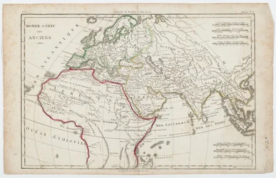 The Known World of the Ancients (handfärgad gravyr)