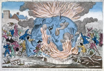 Den beklagliga bränningen av Aerostaten i Mioloan och Janinet, 11 juli 1784