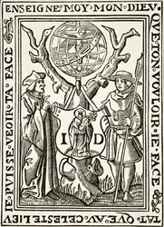 The Marque of Jehan St Denis, Parisien Bookseller, från Science and Literature in The Middle Ages av Paul Lacroix pub. London 1878