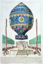 Montgolfier Brothers ballongexperiment på Chateau de la Muette, 21 november 1783