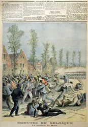 Upploppen i Mons, illustration från Le Petit Journal, maj 1893