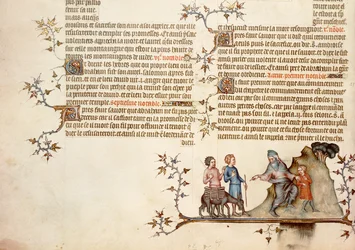 The Sacrifice of Isaac, från The Bible of Jean de Sy, c.1355