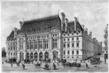 Sorbonne renoverades 1887, från rue des Ecoles.
