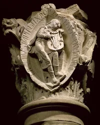 The Sounds of Music, spalthuvud från ambulatoriet i Cluny, c.1115 (huggen sten)