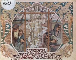 The Spirit of Liberty as the Only Hope, omslagsillustration från Au dela de lOcean, 1909