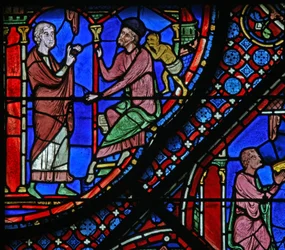 The St James Window: Filetus berättar för Almoniges (Hermoniges) om sin omvändelse (w5)