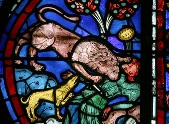 St Thomas-fönstret: butlern slukas av bestar (w23)