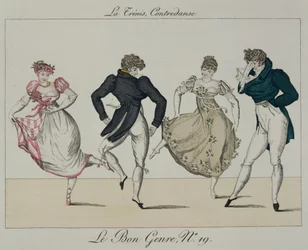 Trenis Quadrille, tallrik 19 från Le Bon Genre, 1805