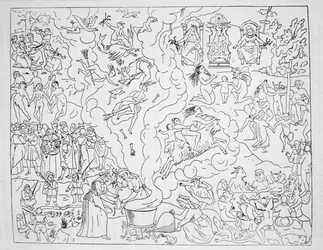 The Witches Sabbath, kopia av en illustration från Tableau de l