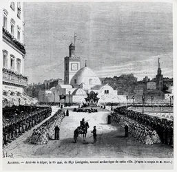 Charles Lavigerie, stadens nya ärkebiskops ankomst till Alger, 15 maj 1867