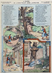 Björnen och trädgårdsälskaren - Fables de La Fontaine i bilder av Epinal