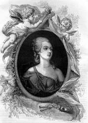 Den vackra Marozie (Mariuccia, Mariozza eller Marousie av Tusculum, ca 890-932/937) incestuösa mor till två generationer av påvar. Gravyr i "Historien om påvar-kungar-drottningar och kejsare genom århundradena" av Maurice Lachatre