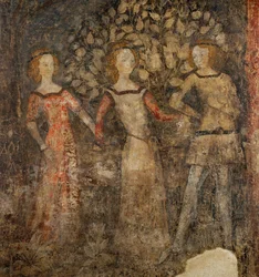Dansen, hövisk scen ... (fresco)