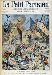 Jordbävningen i Chile: Valparaiso under katastrofen - i "" The Little Parisian"" av 1908-09-09