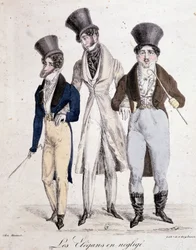 Den eleganta i försummelse, tre hem i stämning - litho