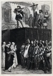 Avrättningen av Conradin (eller Conrad av Hohenstaufen) kung av Sicilien och hertig av Schwaben (1252-1268) på order av Karl av Anjou efter slaget vid Tagliacozzo 1268” (Avrättning av Conradin (eller Conrad den yngre), sista Staufer kung av Sicilien, efter