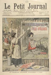 Den första kvinnliga affischen i Paris, från le Petit Journal, 11 oktober 1906
