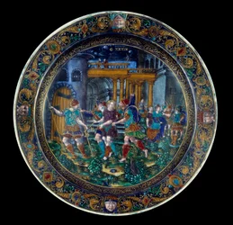 Fängelset av Saint Joseph. Tallrik i emaljfärgad tillverkad i Limoges på 1500-talet. Paris, Louvren