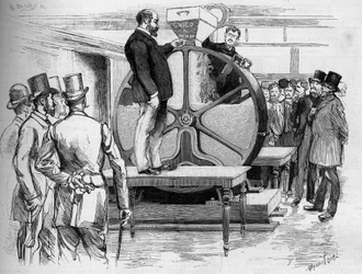 Införandet av Panamas obligationer i närvaro av direktörerna 1888.