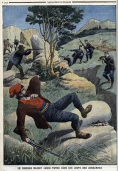 Den siste korsikanska banditen faller under gendarmernas slag: ”Le Petit Journal” den 5 december 1909 (gravyr)