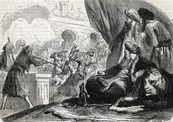”Massakern på janitsjarernas armé 1826 av sultan Mahmud II, Konstantinopel”, 1864