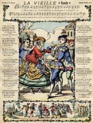 Den gamla populära sången. Bild på Epinal från 1800-talet