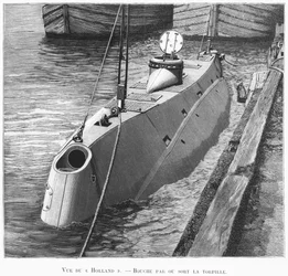 Ubåten Holland, illustration från Le Monde Illustre, januari 1899