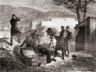 Användningen av fotografi av den franska armén under 1800-talet, från Les Merveilles de la Science, publicerad ca 1870