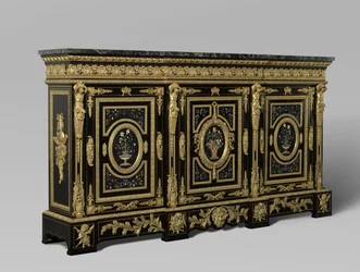 Tredörrars skåp, ca 1835-38 (förgyllt trä med brons)