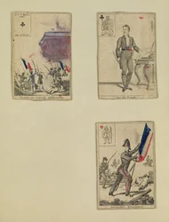 Tre spelkort till minne av hjältarna från juli 1830, 1831