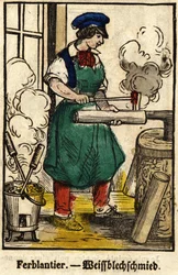 Tinnantier; Serie om handel, bild av Epinal från 1800-talet.