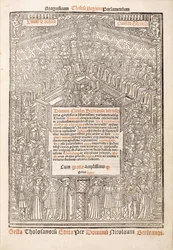 Titelsida som visar parlamentet i Toulouse, 1515