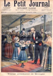 Titelsida som visar Felix Faures presidentresa till Storbritannien, illustration från den illustrerade bilagan till Le Petit Journal, 23 augusti