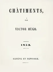 Titelsidan för Les Chatiments (1853) av Victor Hugo (1802-85), publicerad i Geneve och New York, 1853