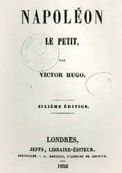 Titelsidan för Napoleon le Petit (1852), av Victor Hugo (1802-85), 6:e upplagan, utgiven av Jeffs, 1852