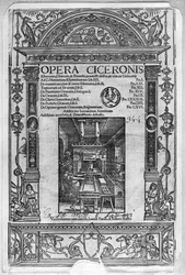Titelsidan för Opera Ciceronis, publicerad 1520