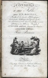 Titelsidan för "" Tips till min dotter " av Jean Nicolas Bouilly (1763-1842). 1820. Privat samling.