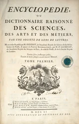 Titelsidan för den första volymen av Encyclopedia av Denis Diderot och Jean le Rond dAlembert, 1751