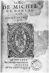 Titelsidan för den första upplagan av Essais av Michel de Montaigne (1533-92) 1580