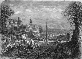 Förvandlingar av Paris under det andra imperiet, Haussmannska Paris: öppnandet av Boulevard Arago. Gravyr i ""Le Monde Illustre"" nr 568 den 29 februari 1868.