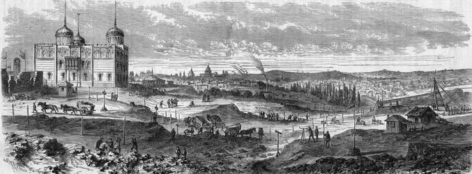 Förvandlingar av Paris under det andra imperiet, Haussmanniska Paris: syn på verken i Parc Montsouris och återuppbyggnaden av Palais du Bardo (Observatoire de Montsouris)