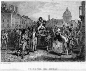 Triumph of Marat - i "" Revolution francaise"" av Thiers. 1800-talet