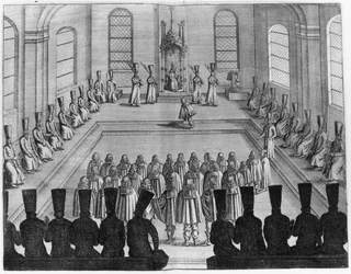Tsar Alexei I Mikhailovich (1629-76) tar emot en ambassad från väst, från volym I av Very Curious and Very Reowned Voyages made in Muscovy, Tartary and Persia av Adam Olearius, översatt av Wicq