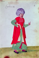 Turkisk hovman, 1567 (wc på papper)