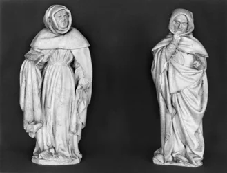 Två sörjande, från hertug Jean de Berrys grav (1340-1416) c.1450-53 (alabaster)