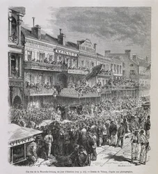 En gata i New Orleans på valdagen 1875 - i "" Le Tour du Monde", 2:a sem. 1876
