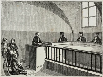 Une dessa vid lagskolan i Paris - Gravyr i "Tableau-de-Paris" av Edmond Texier 1852
