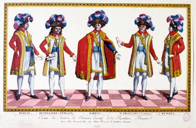 Uniformsklädda medlemmar av (Directoire), direktoratet eller direktionen