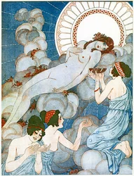 Venus på ett moln, illustration från "La Vie Parisienne"