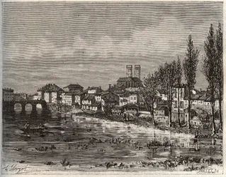 Verdun - Morbihan i Bretagne - gravyr i "La France illustrée: geography, history, statistical administration" av V.A. Malt-Brown. 1884
